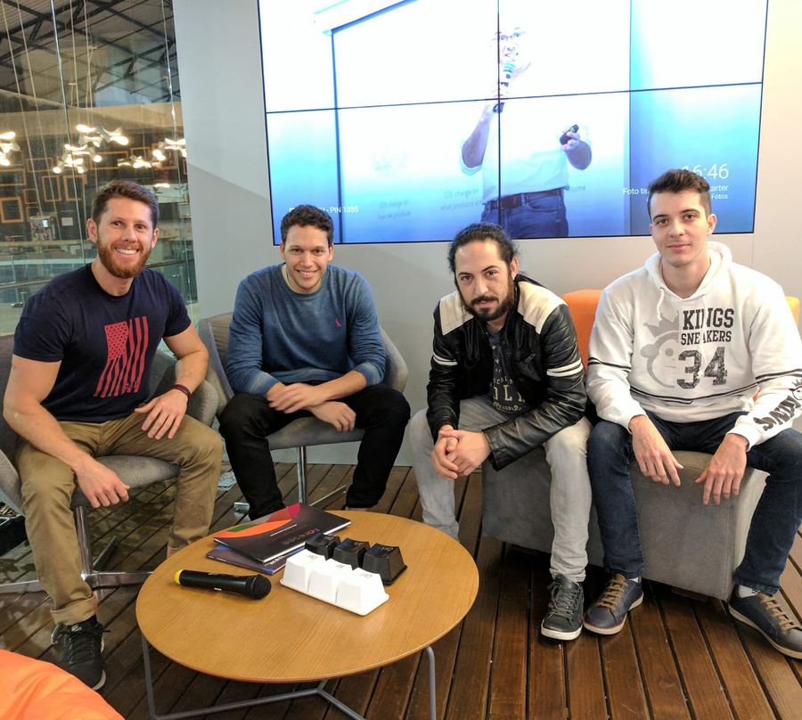 Gravação de podcast com o time Doare